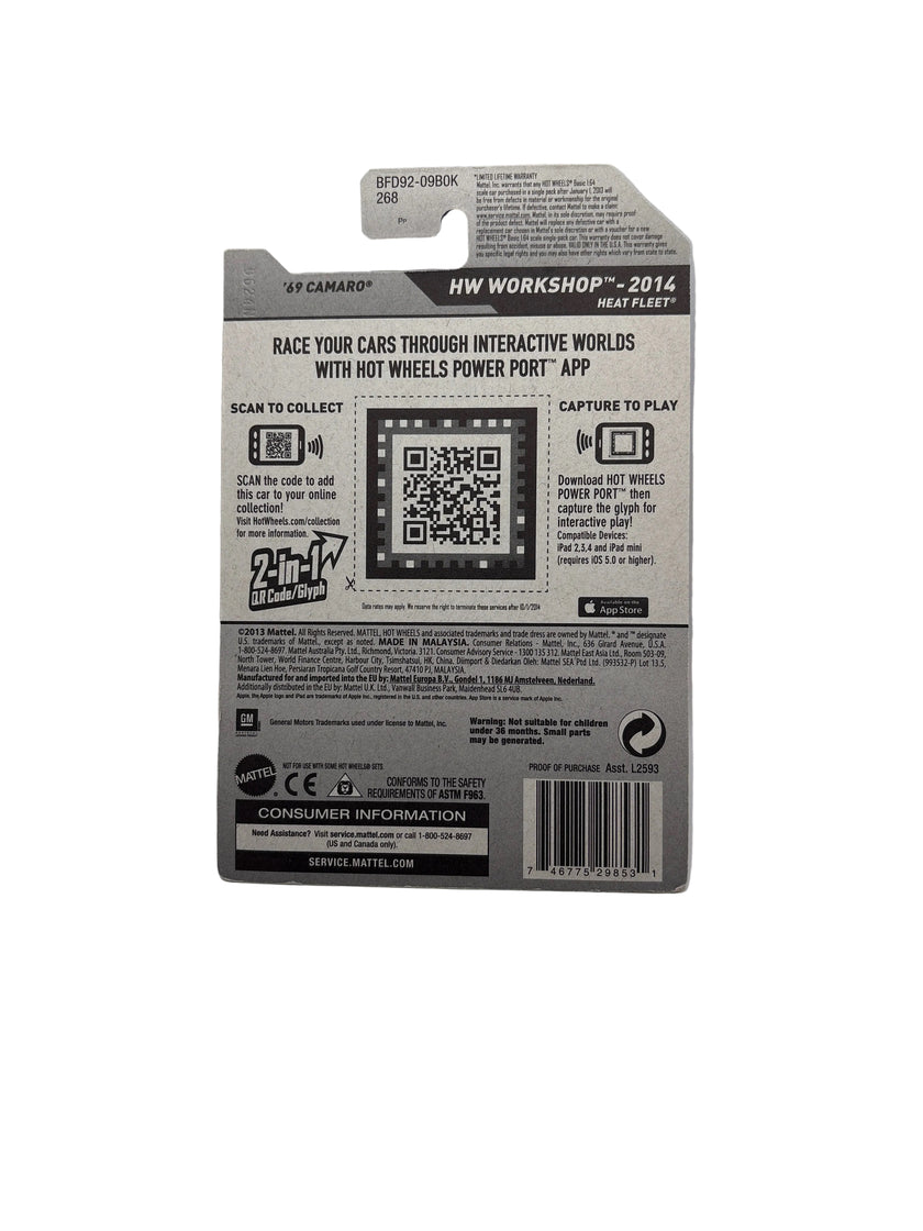 Hot Wheels 69 Camaro Diecast blue