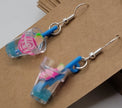 Blue and Pink Drink Earrings