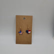 Gold USA Flag Mixed Heart and Star Earrings