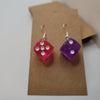 Purple and Pink Dice Earrings