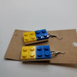 Blue and Yellow Building Block Earrings