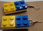 Blue and Yellow Building Block Earrings