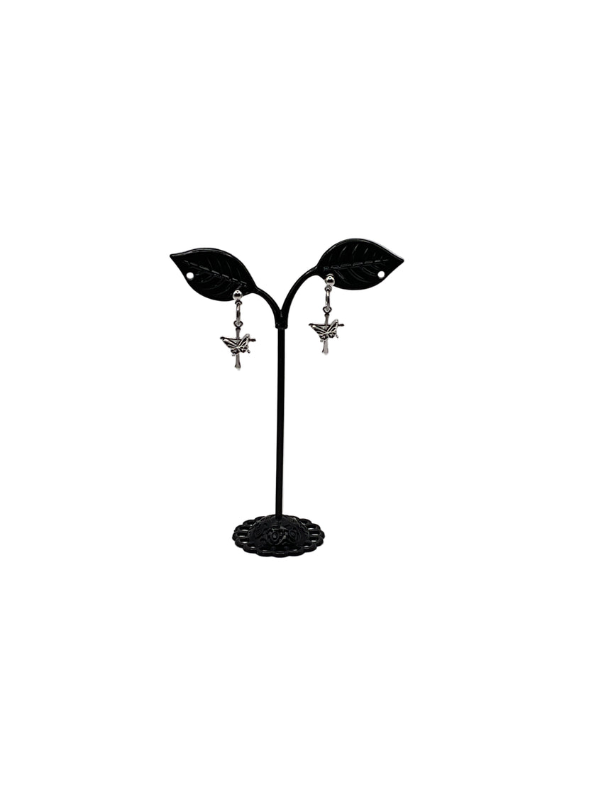 Cross with Butterfly Earrings