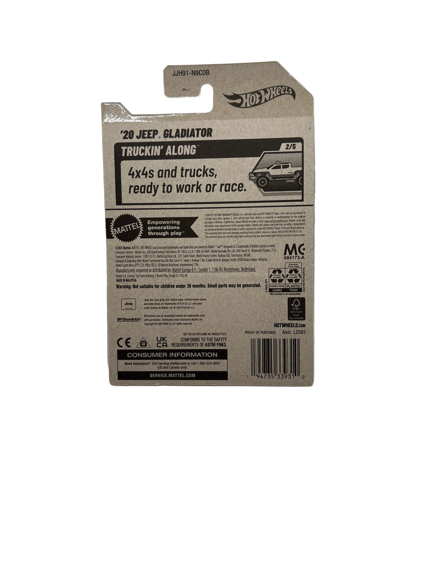 Hot Wheels 20 Jeep Gladiator Diecast yellow