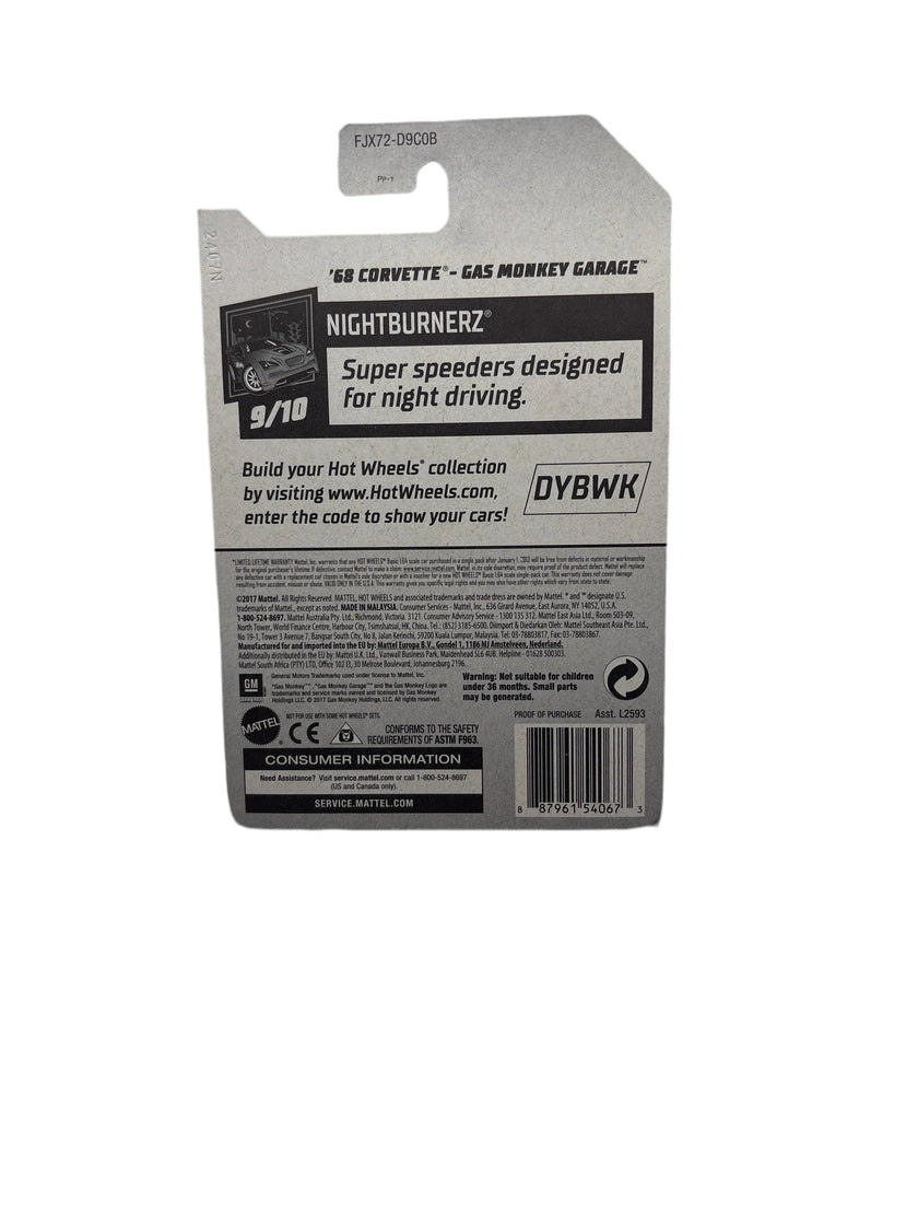 Hot Wheels 68 Corvette-Gas Monkey Garage Diecast blue