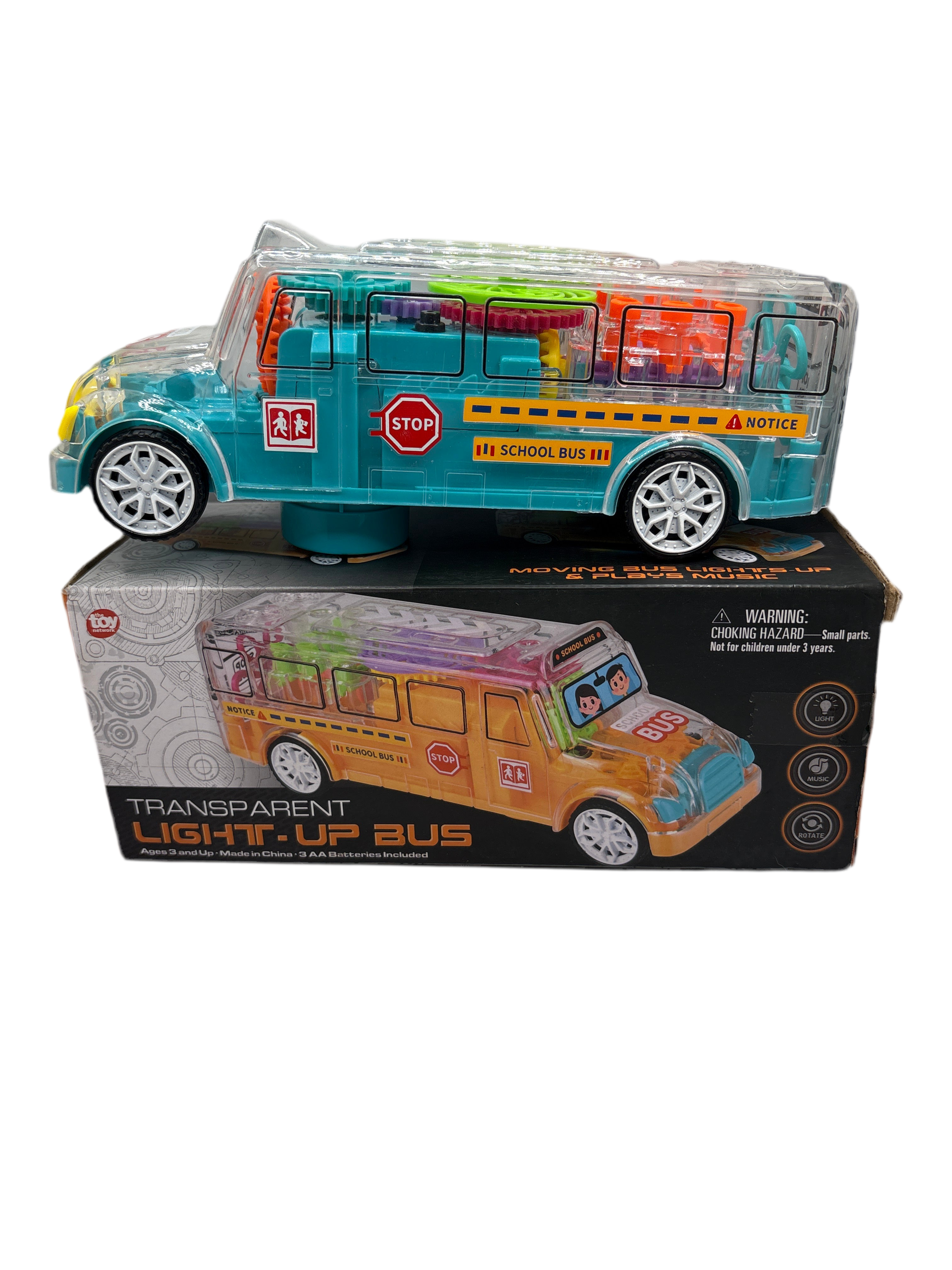 The Toy Network Transparent Light-Up Bus