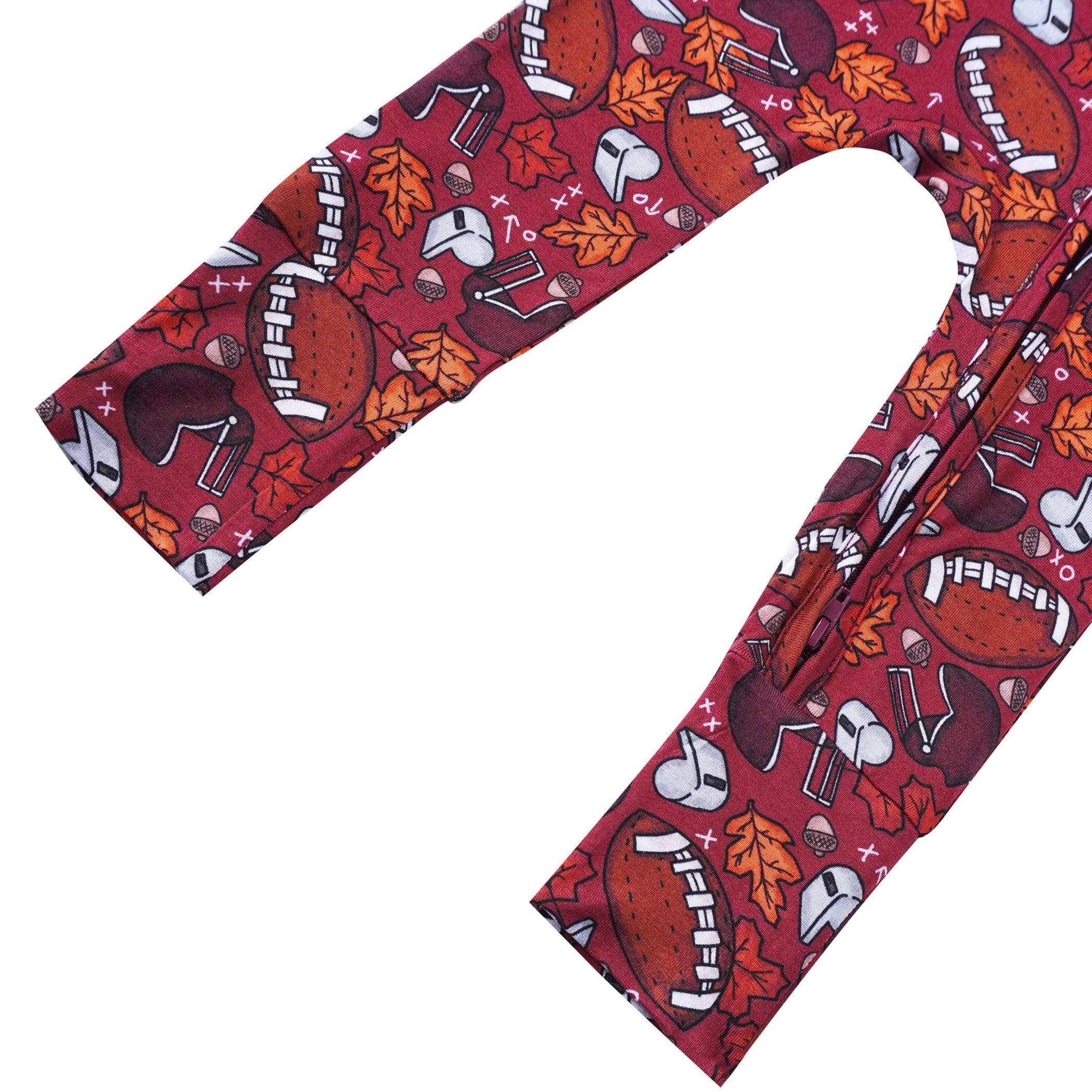 PoshTOT Fall Football Bamboo Baby Convertible Zippy Romper