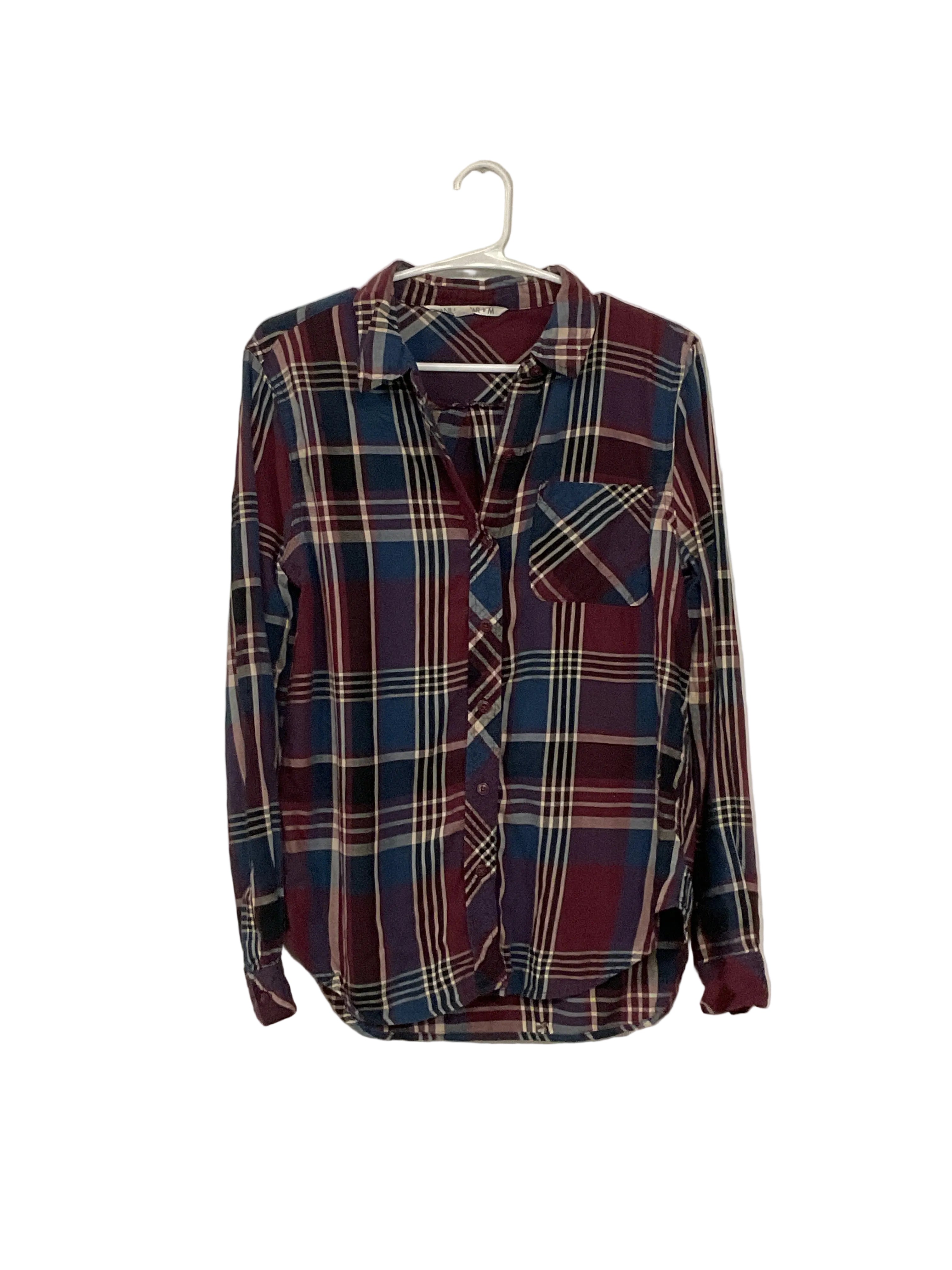 Maroon Plaid Button Up Shirt