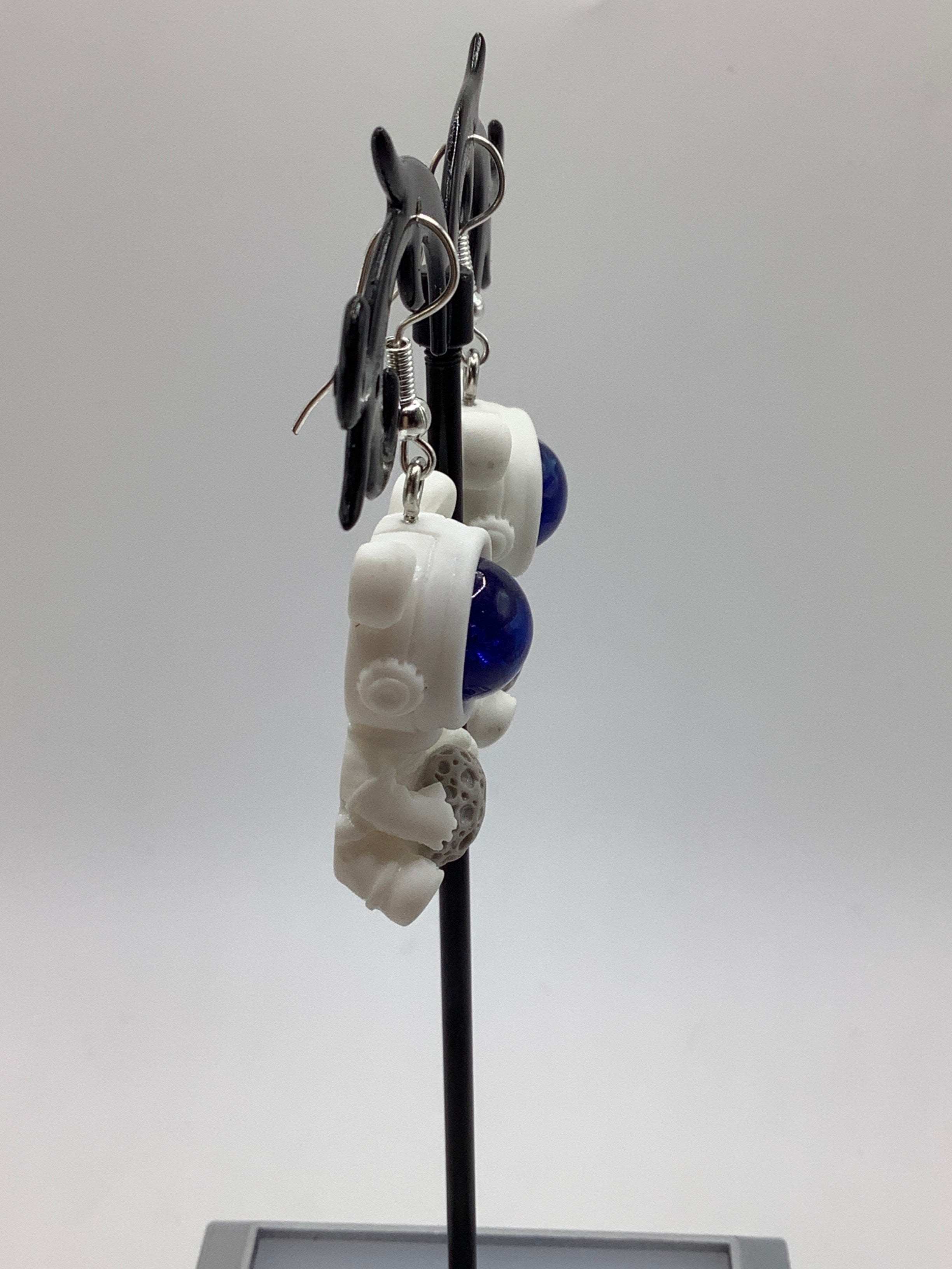 Bear astronaut earrings