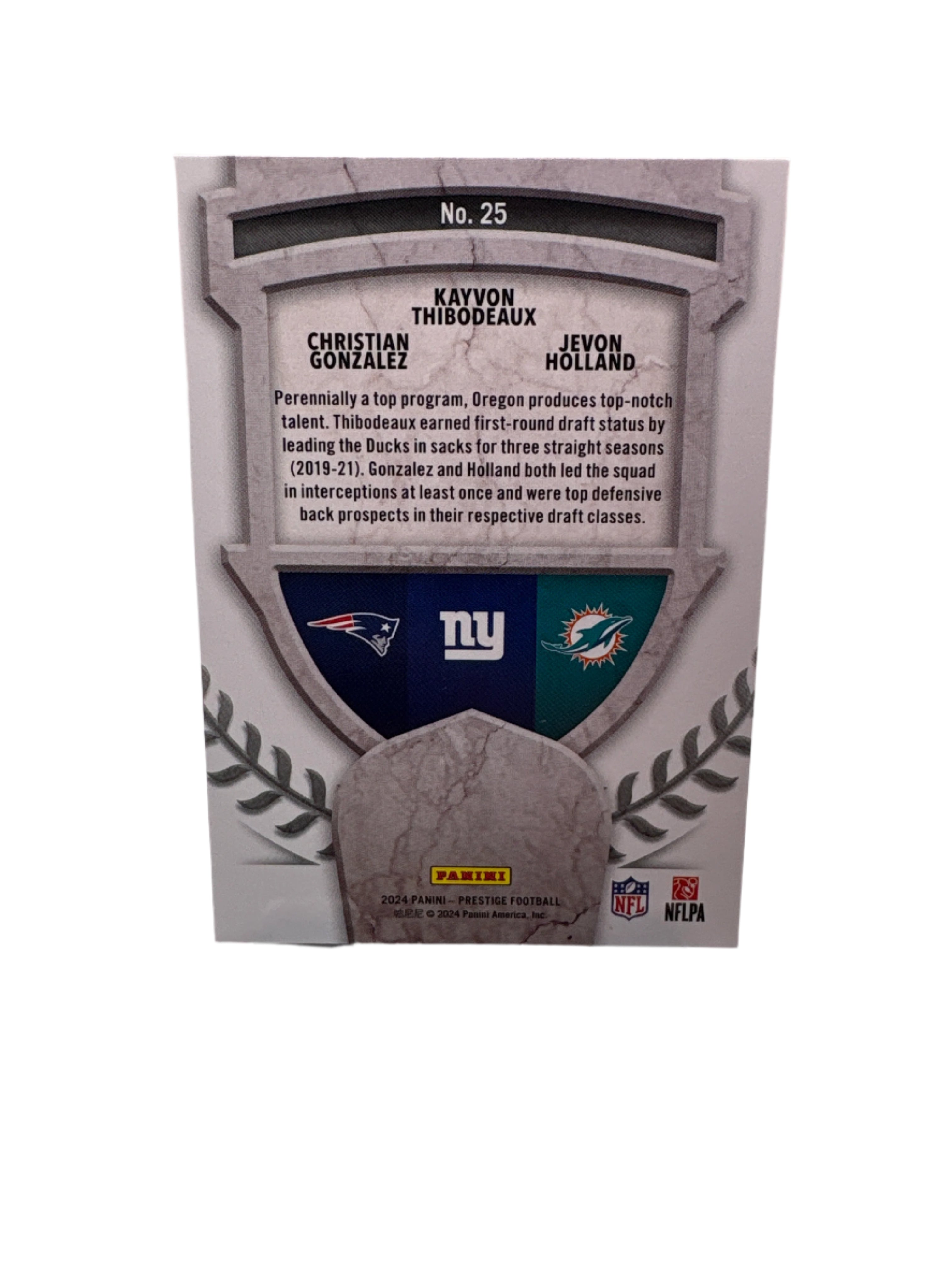 Panini Prestige Christian Gonzalez Kayvon Thibodeaux Jevon Holland