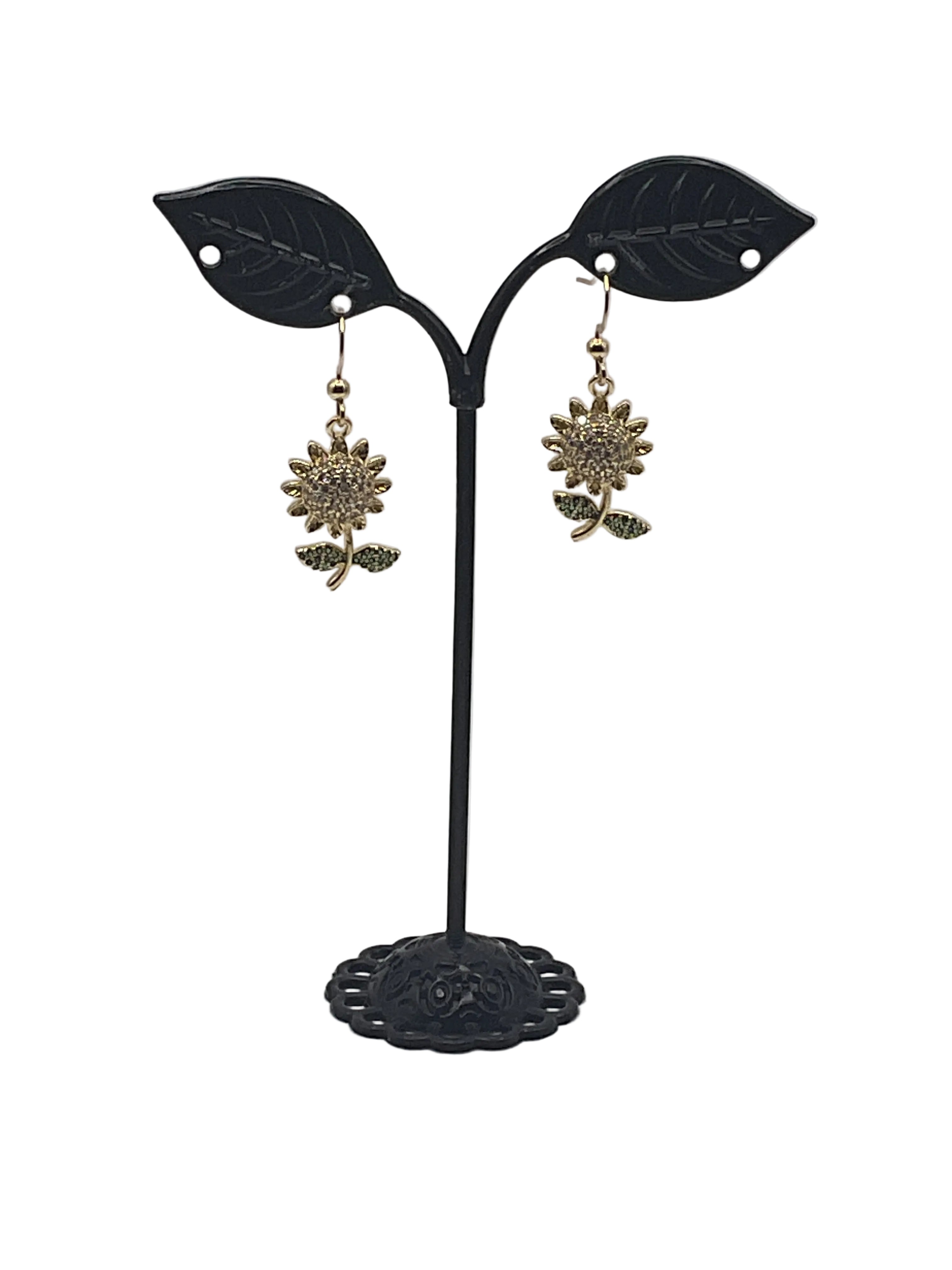 Sparkling Sunflower Earrings