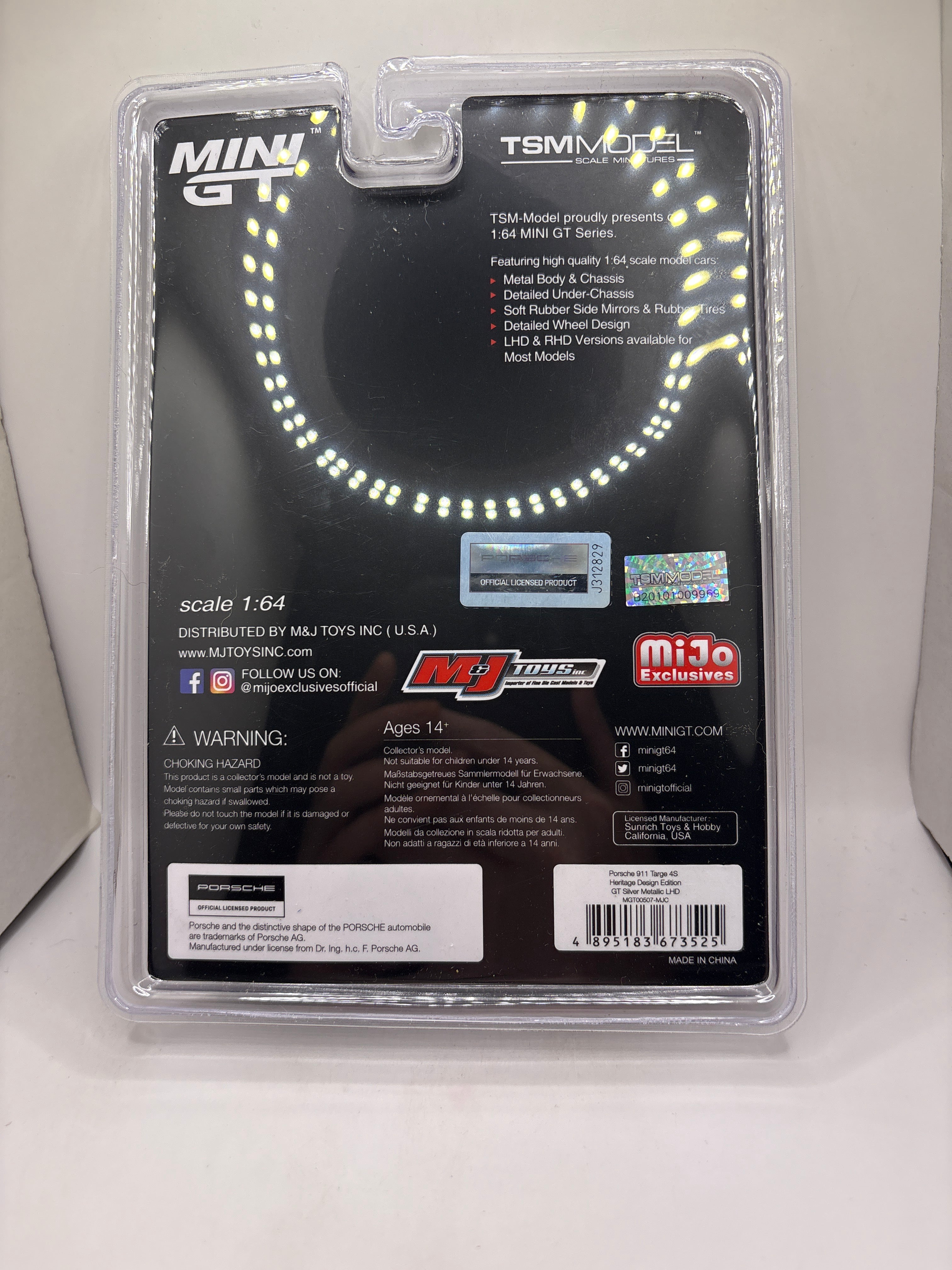 Mini GT Porsche 911 Targe 4S Heritage Design Edition Diecast dark silver metallic
