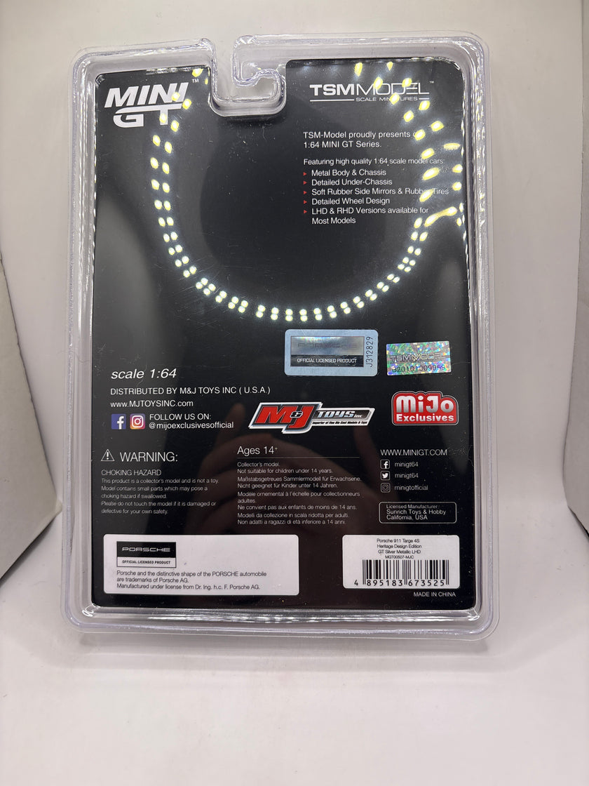 Mini GT Porsche 911 Targe 4S Heritage Design Edition Diecast dark silver metallic