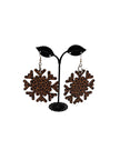 Cheetah Print Snowflake Earrings