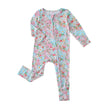 PoshTOT Spring Floral Bamboo Baby Convertible Zippy Romper