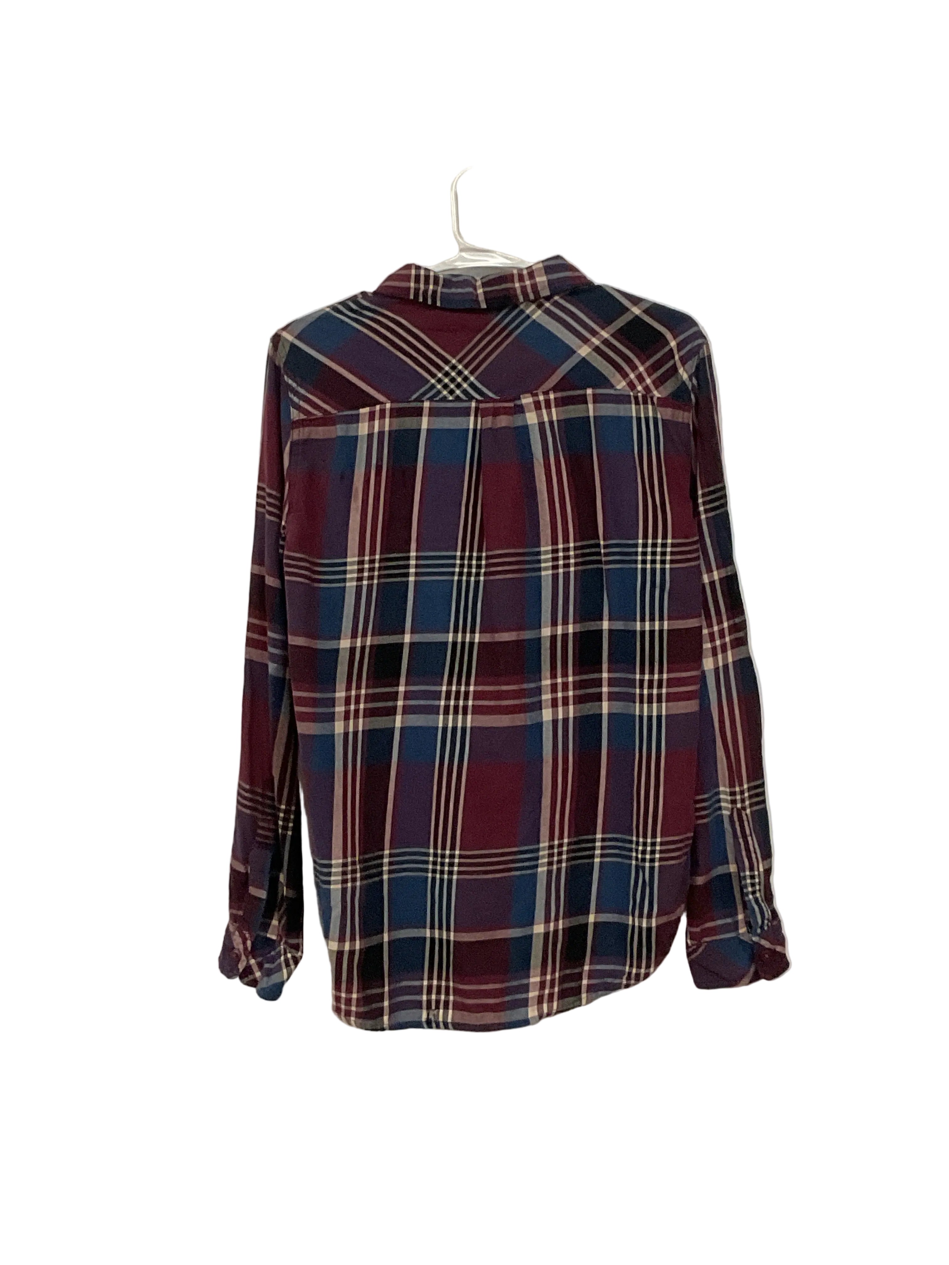 Maroon Plaid Button Up Shirt
