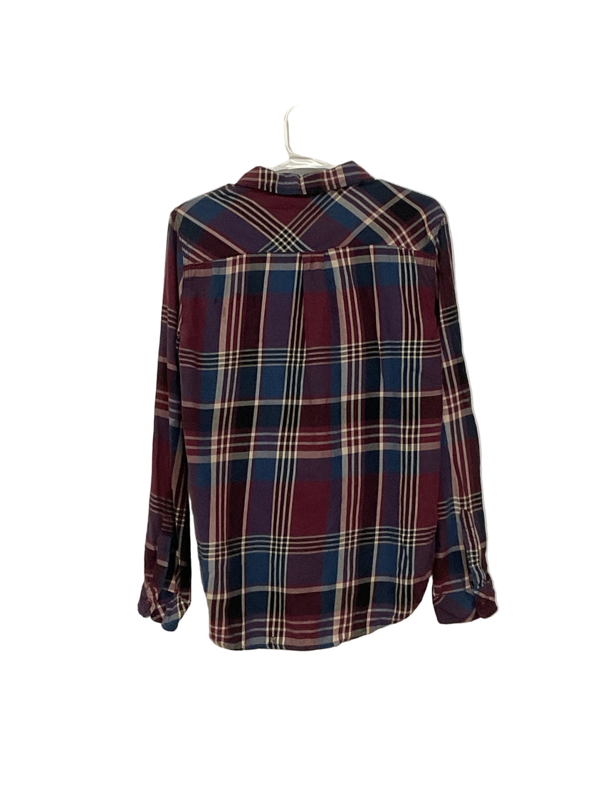 Maroon Plaid Button Up Shirt