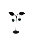 Green heart stone earrings