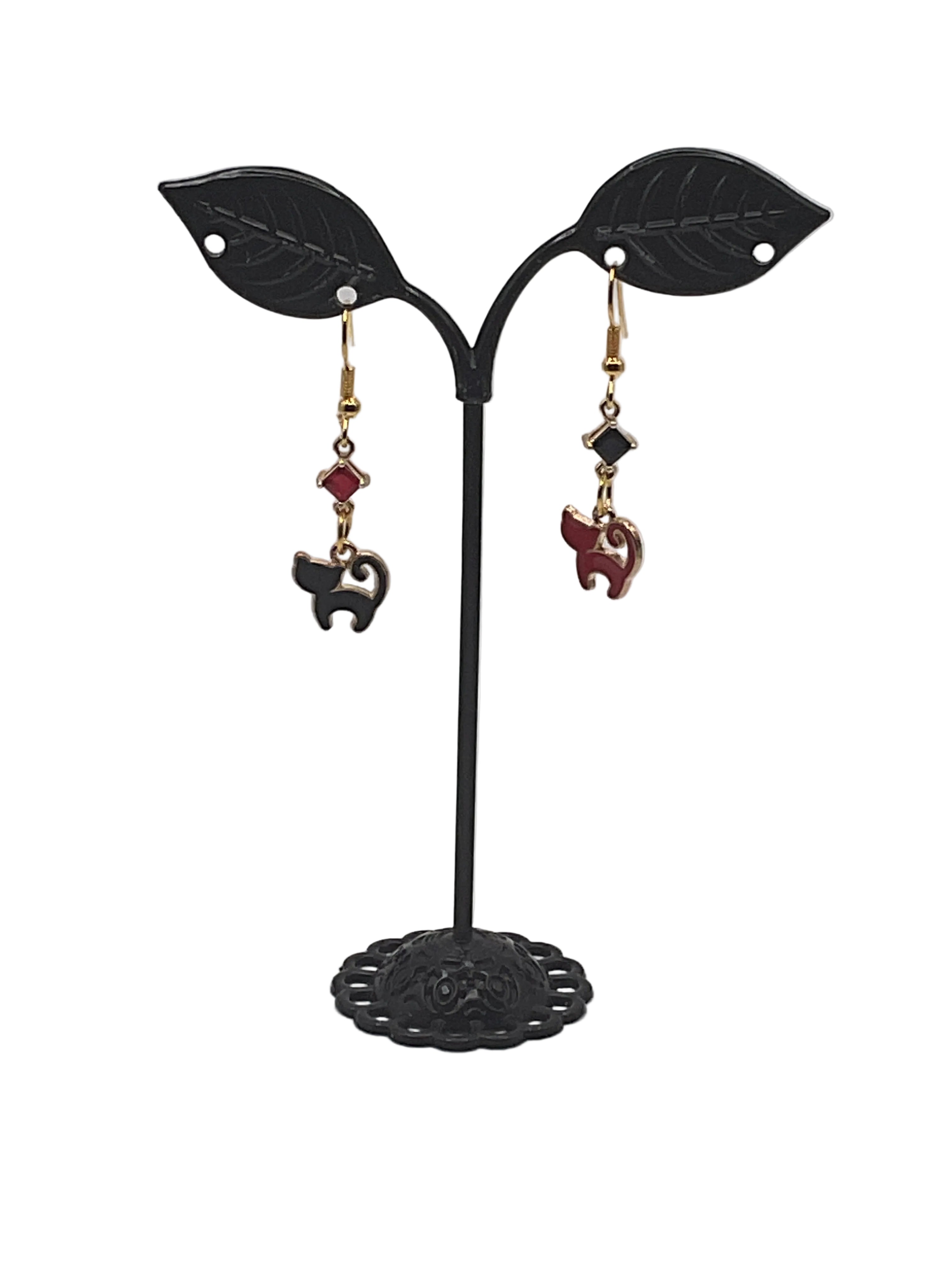 Kitties,Crosses  and Crystal  Earrings