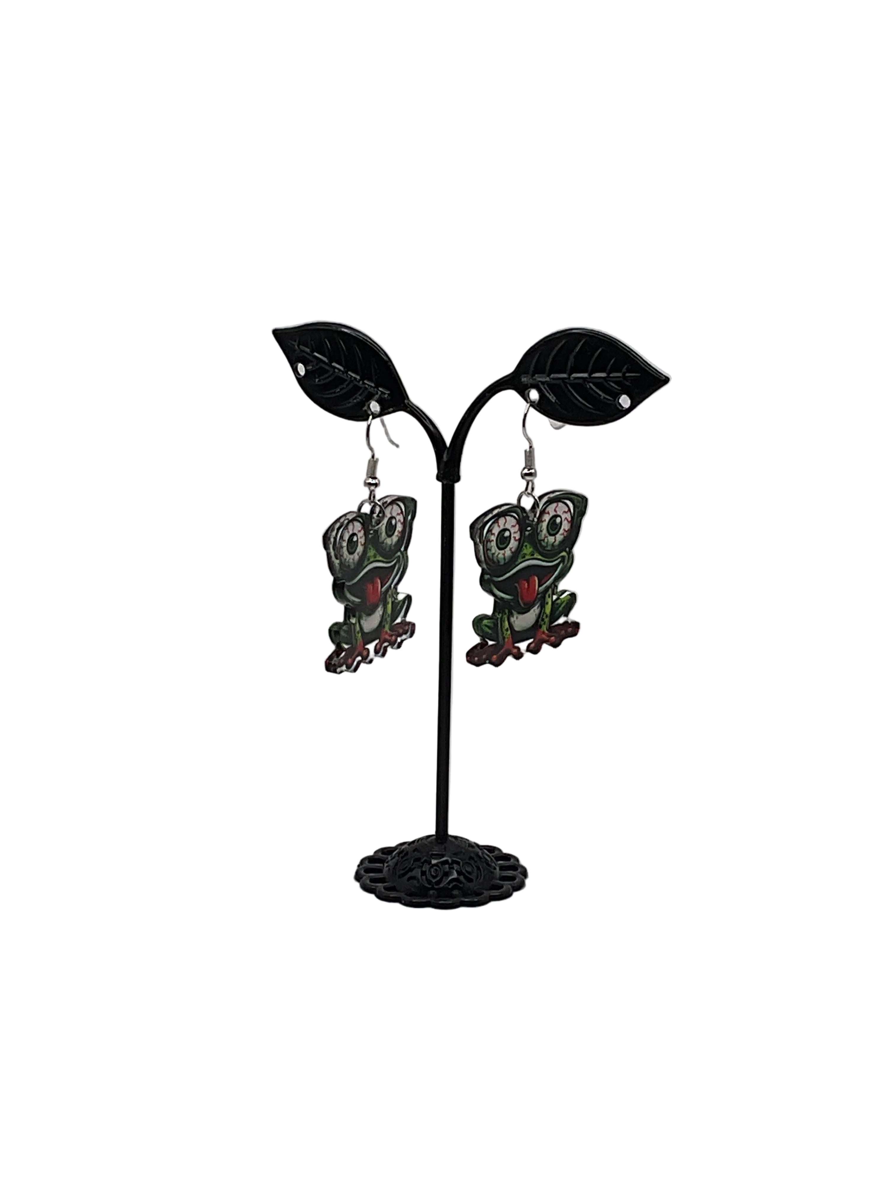 Red Eyed Frog Earrings