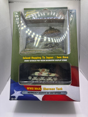 Johnny Lightning Island Hopping To Japan/Iwo Jima WW2 M4A3 Sherman Tank Diecast