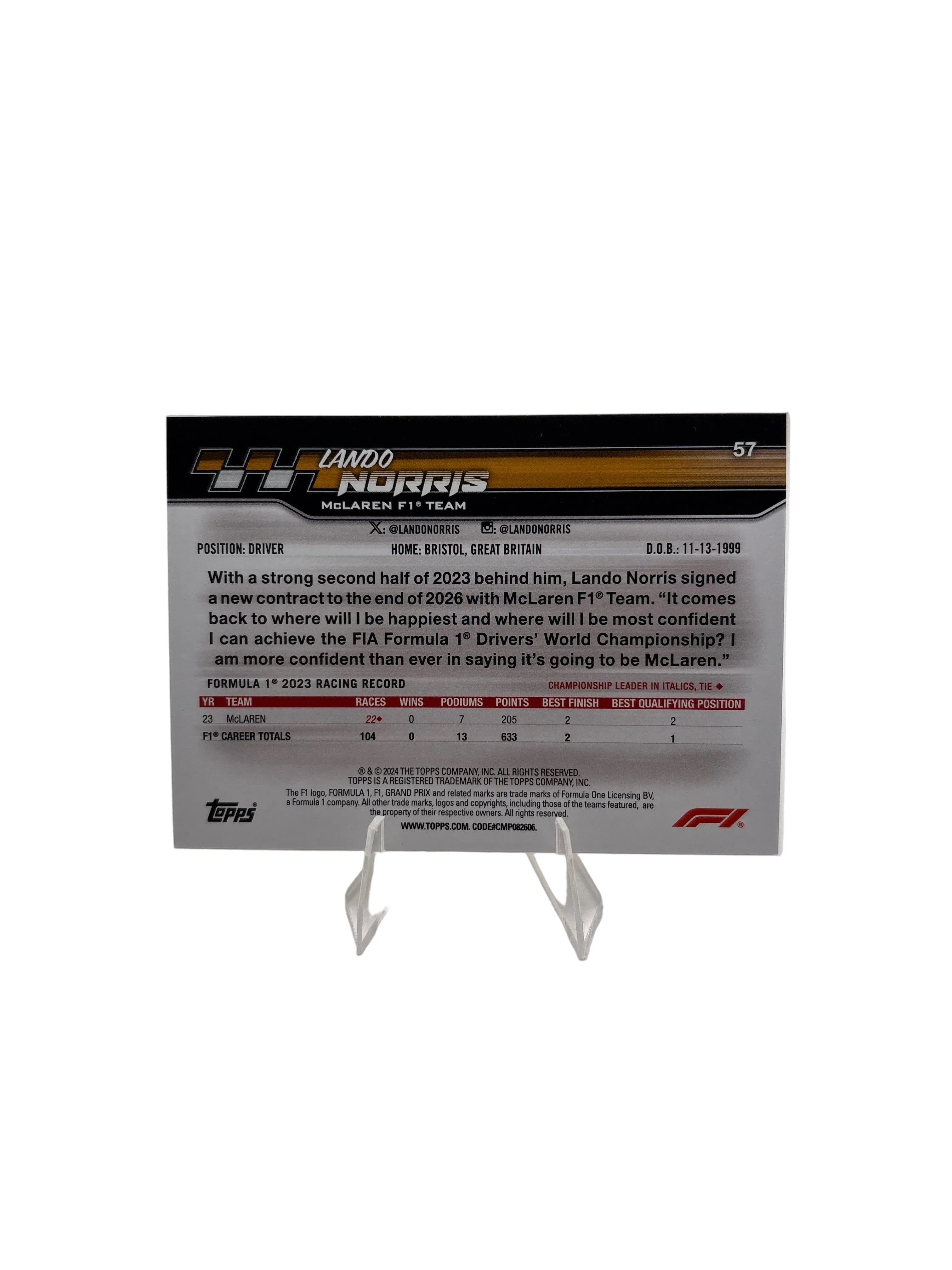 Paddock Pass Lando Norris