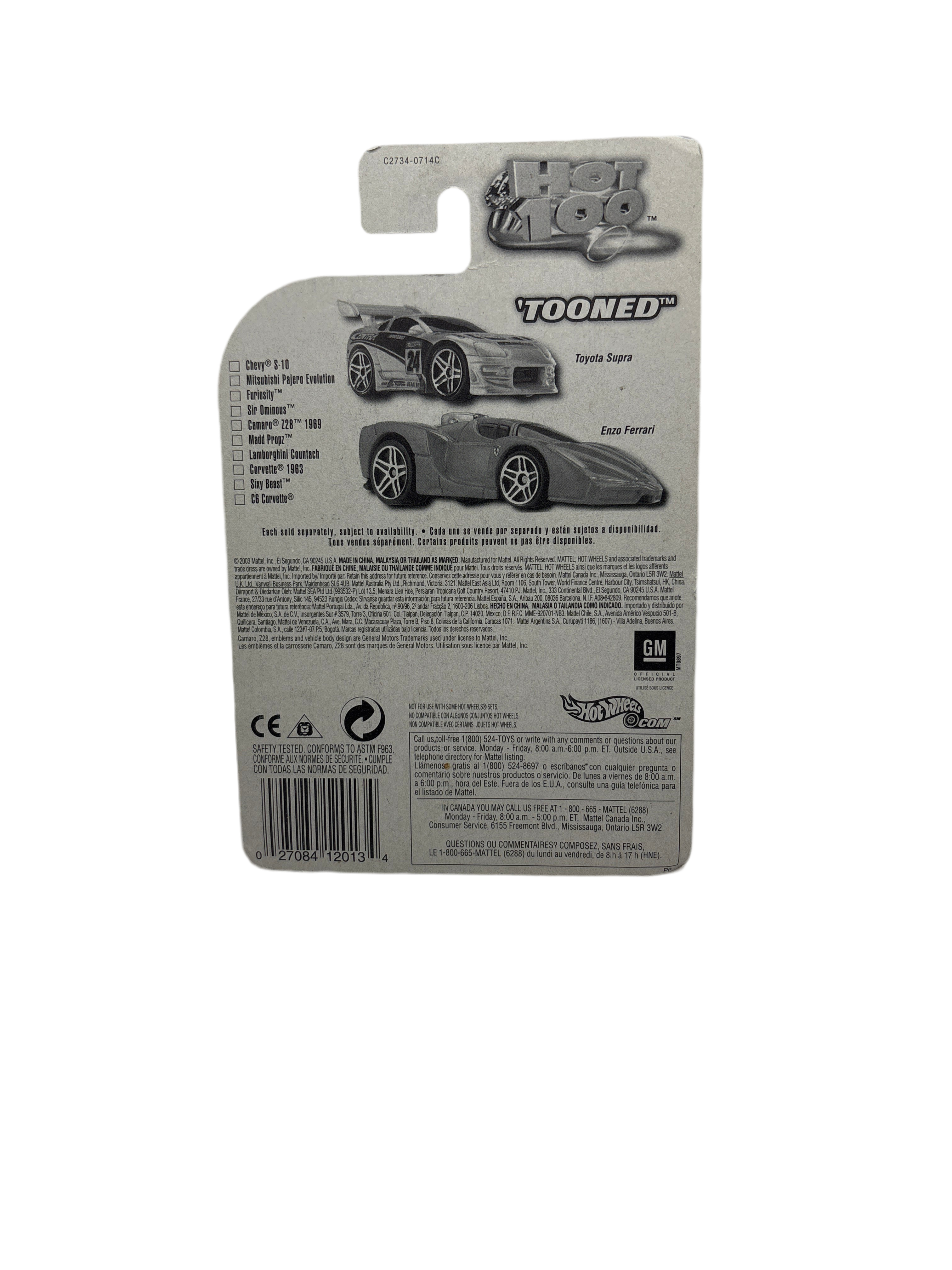 Hot Wheels Tooned Camaro Z28 1969 Diecast