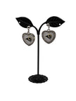 Football Heart And Crystal Earrings