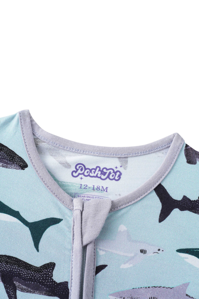 Posh TOT Shark Frenzy Bamboo Shorty Romper