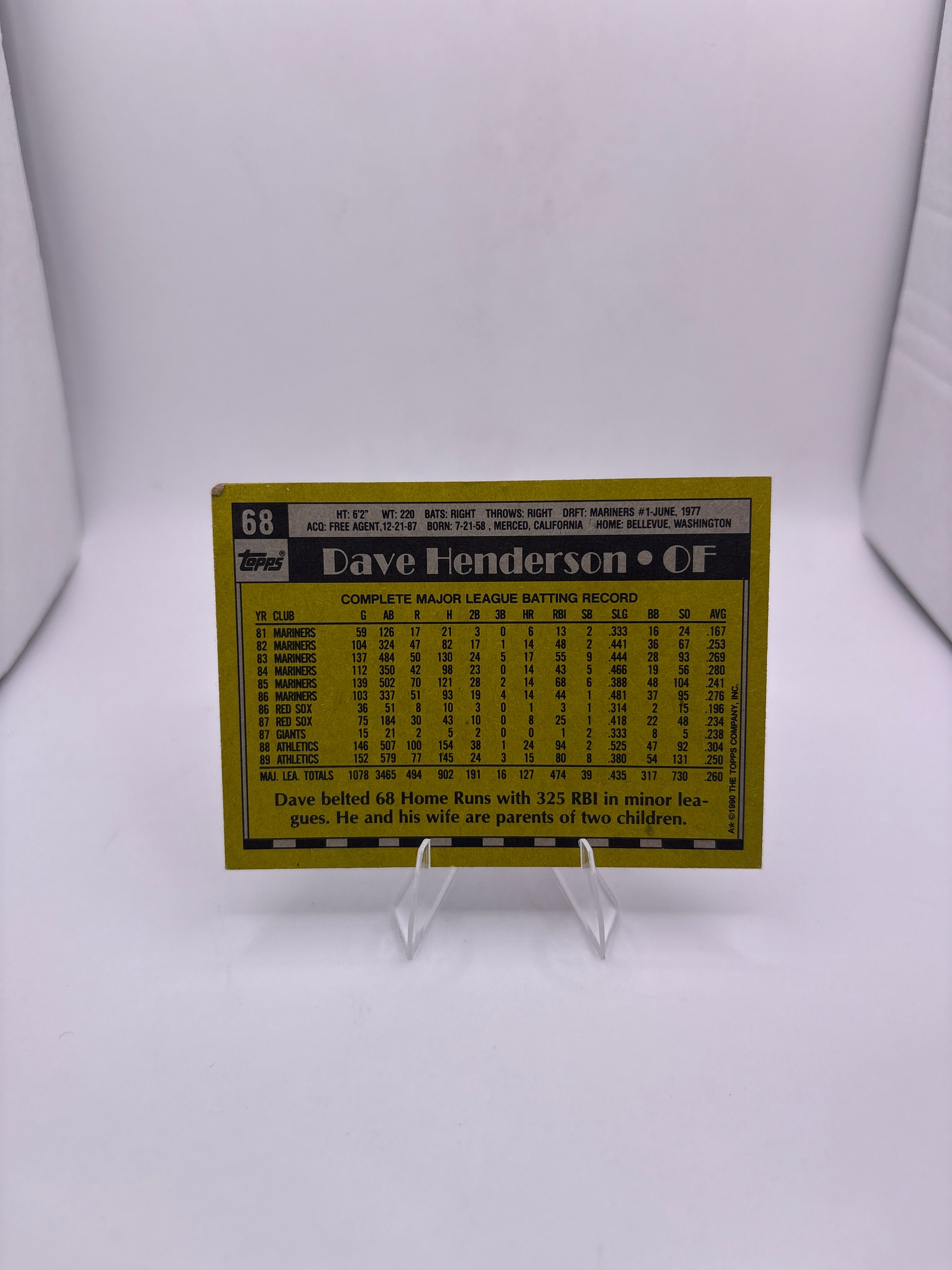 Topps Dave Henderson