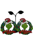 Large Grinch Wreath Earrings