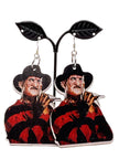 Large Wooden Horror Earrings