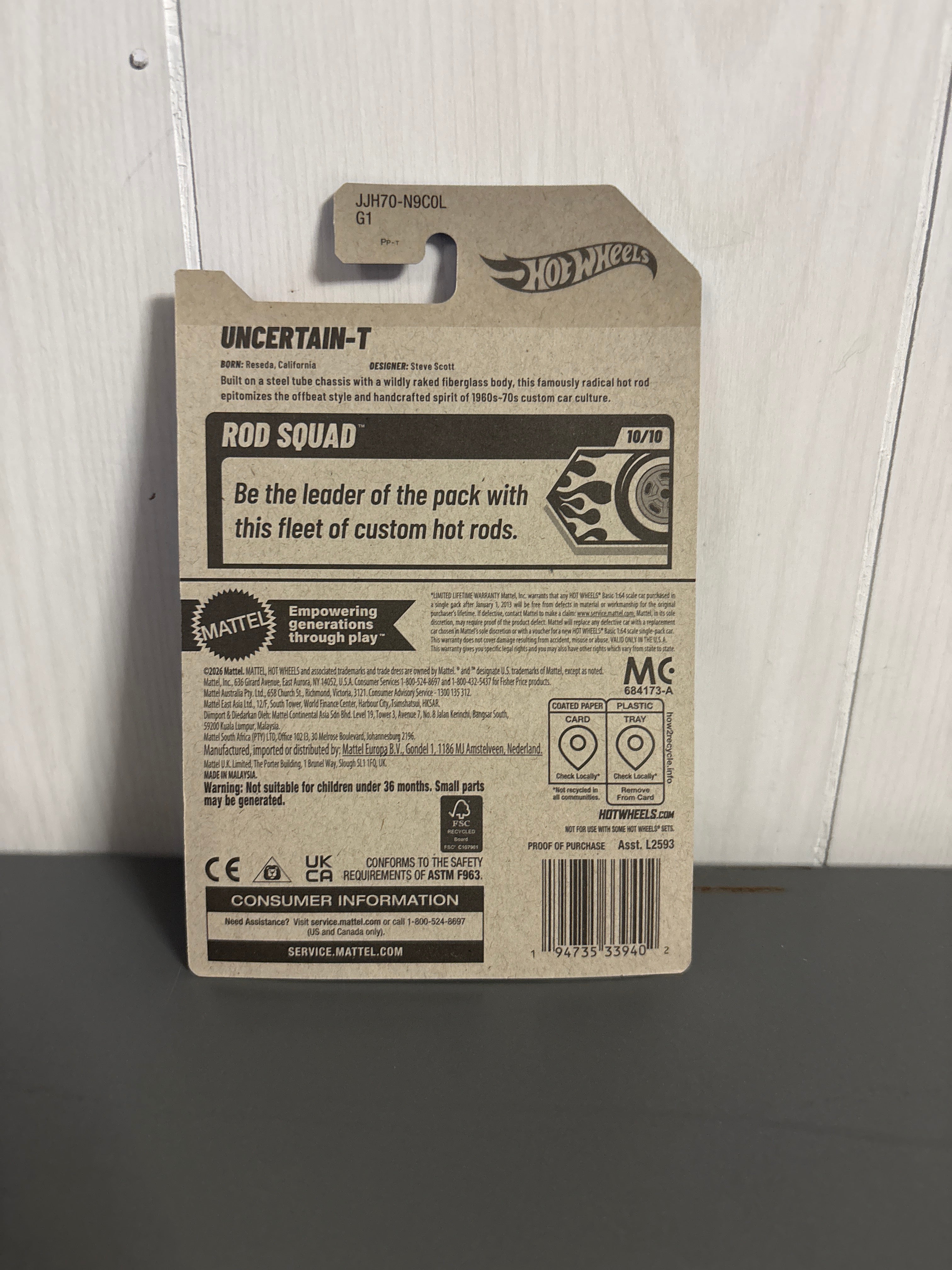 Hot Wheels Uncertain-T Diecast