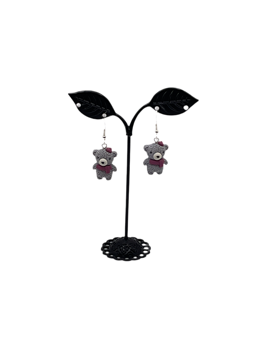 Teddy bear earrings