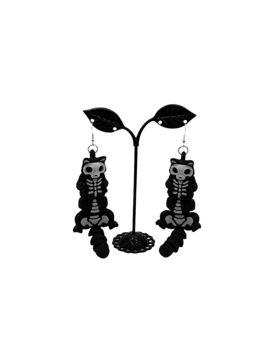 Raccoon Skeleton Earrings