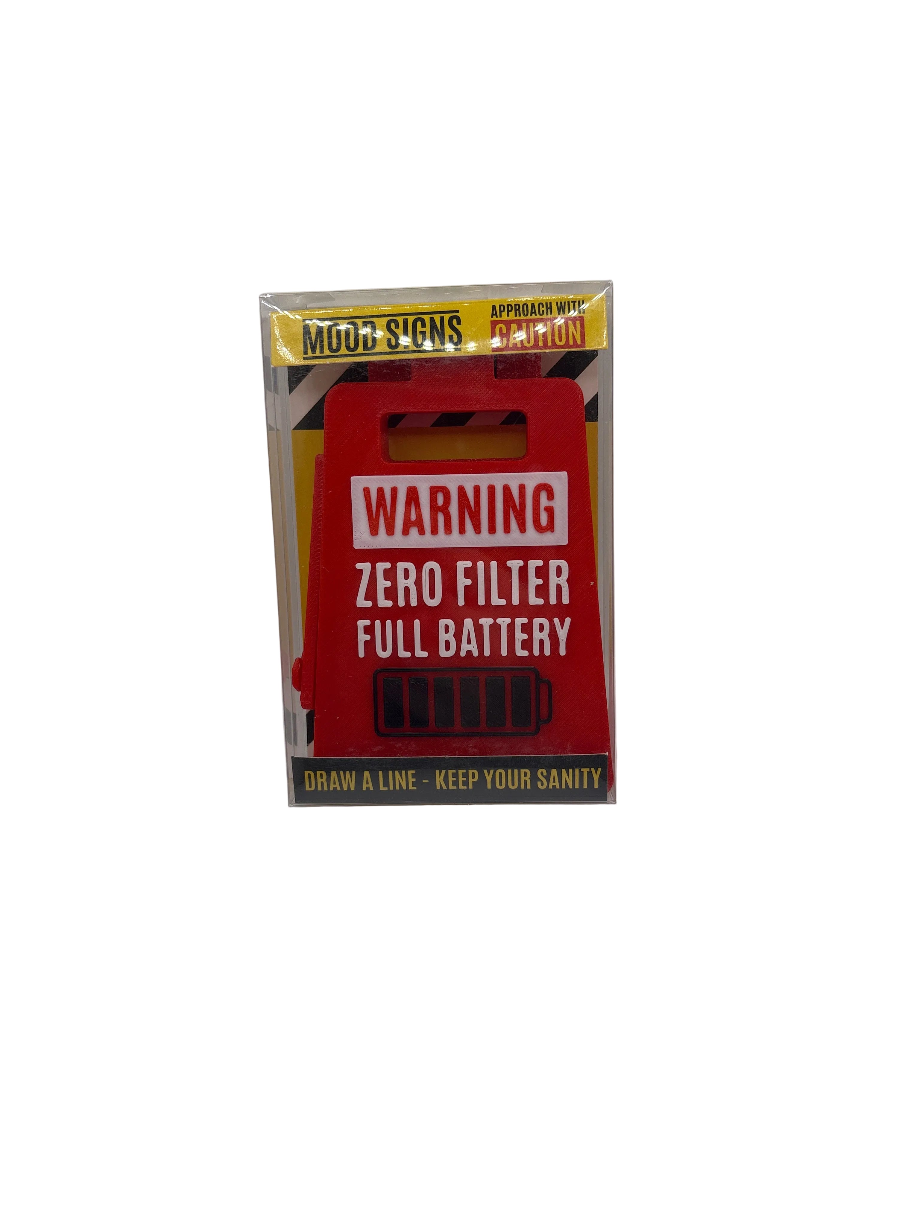 Warning Zero Filter Full Battery Sign red