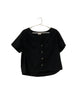 Black Button Down Crop Top