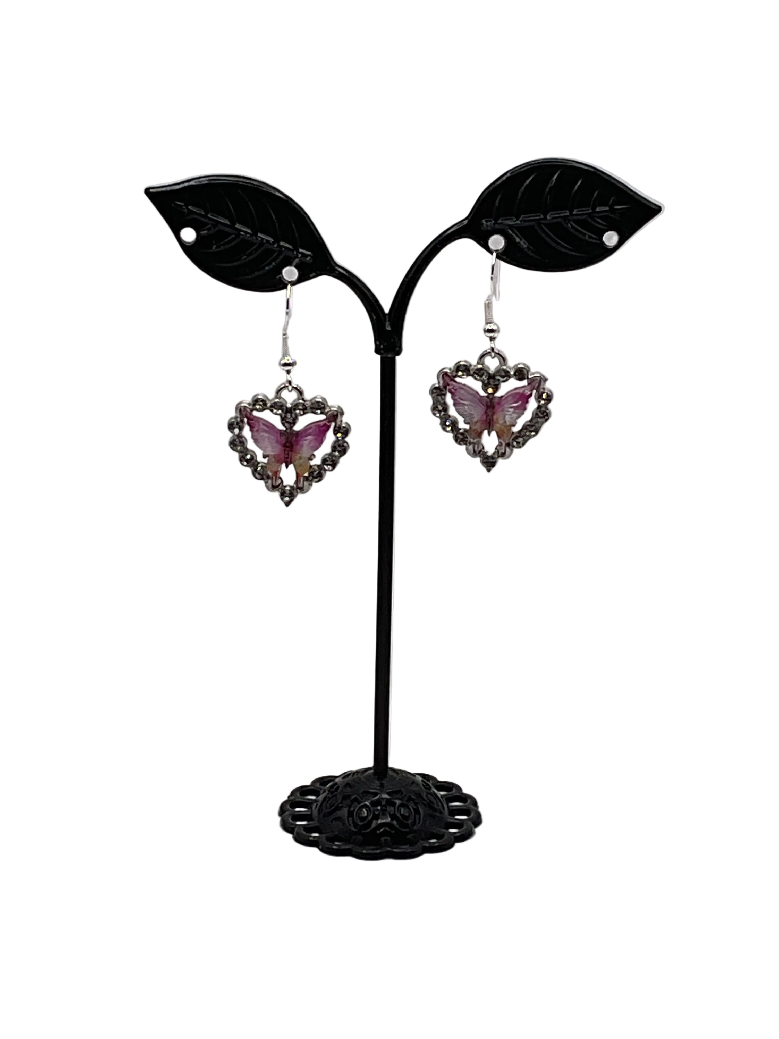 Butterfly Heart Earrings