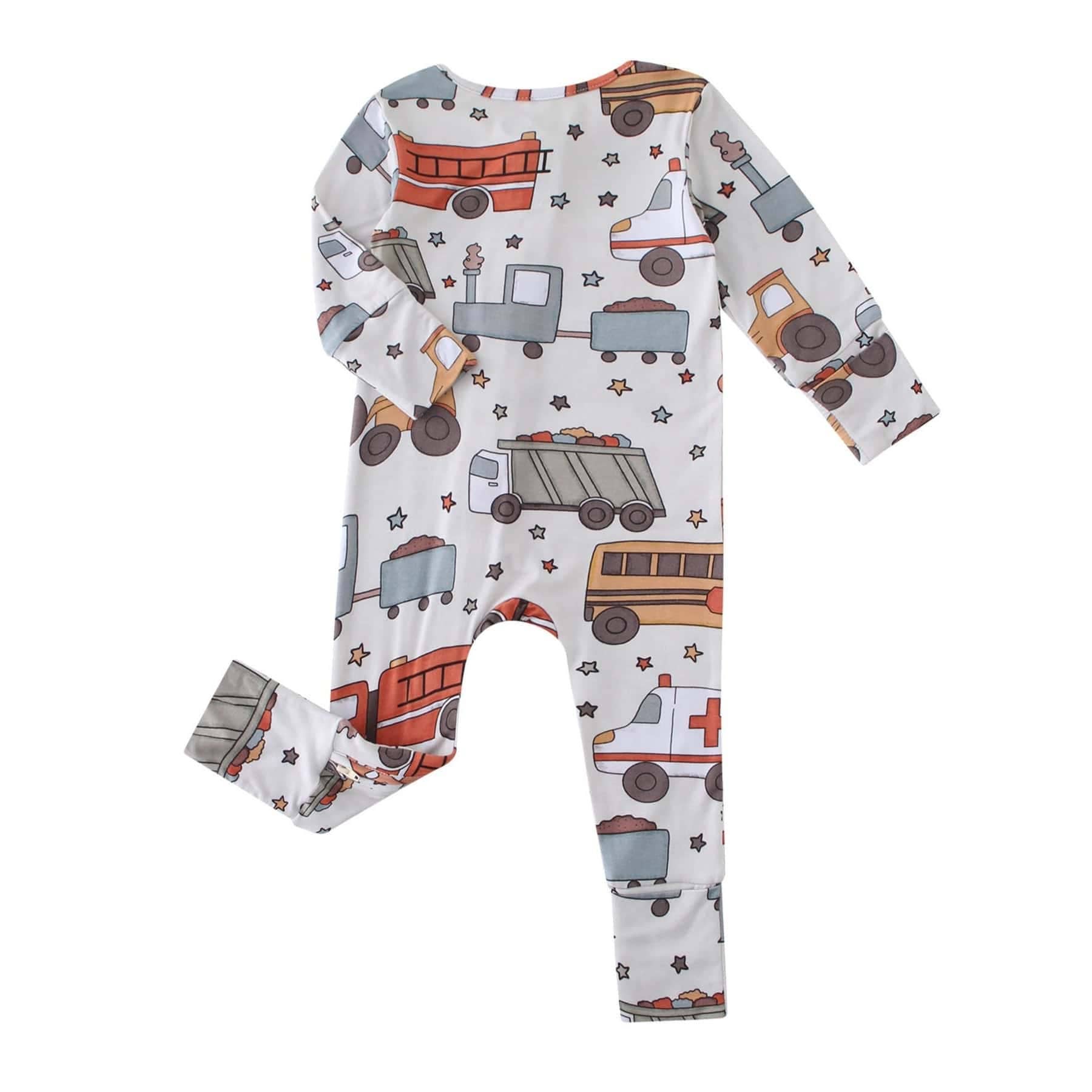 PoshTOT Vehicles Bamboo Baby Convertible Zippy Romper