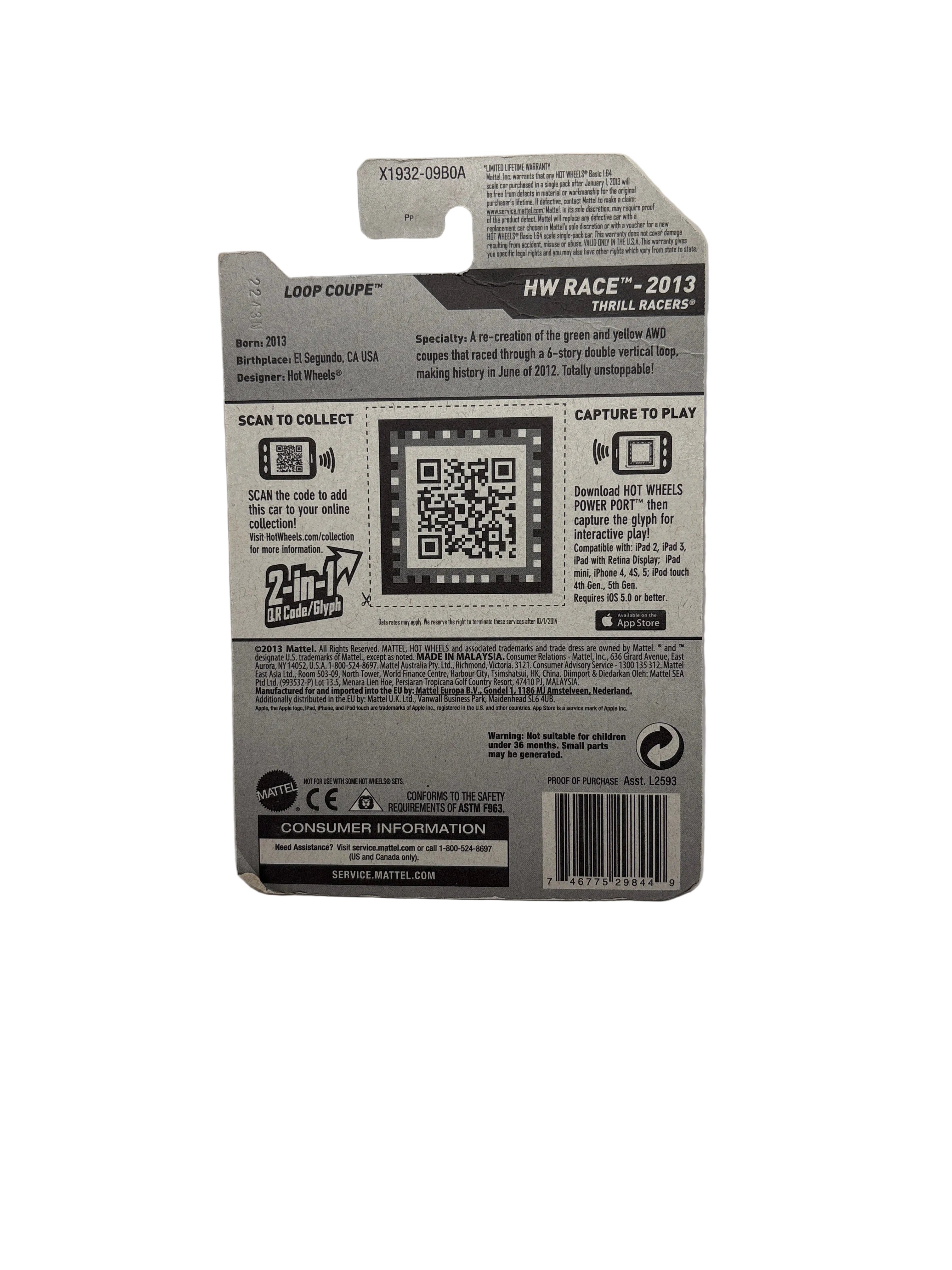 Hot Wheels Loop Coupe Diecast white