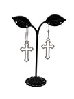 Silver cross earrings