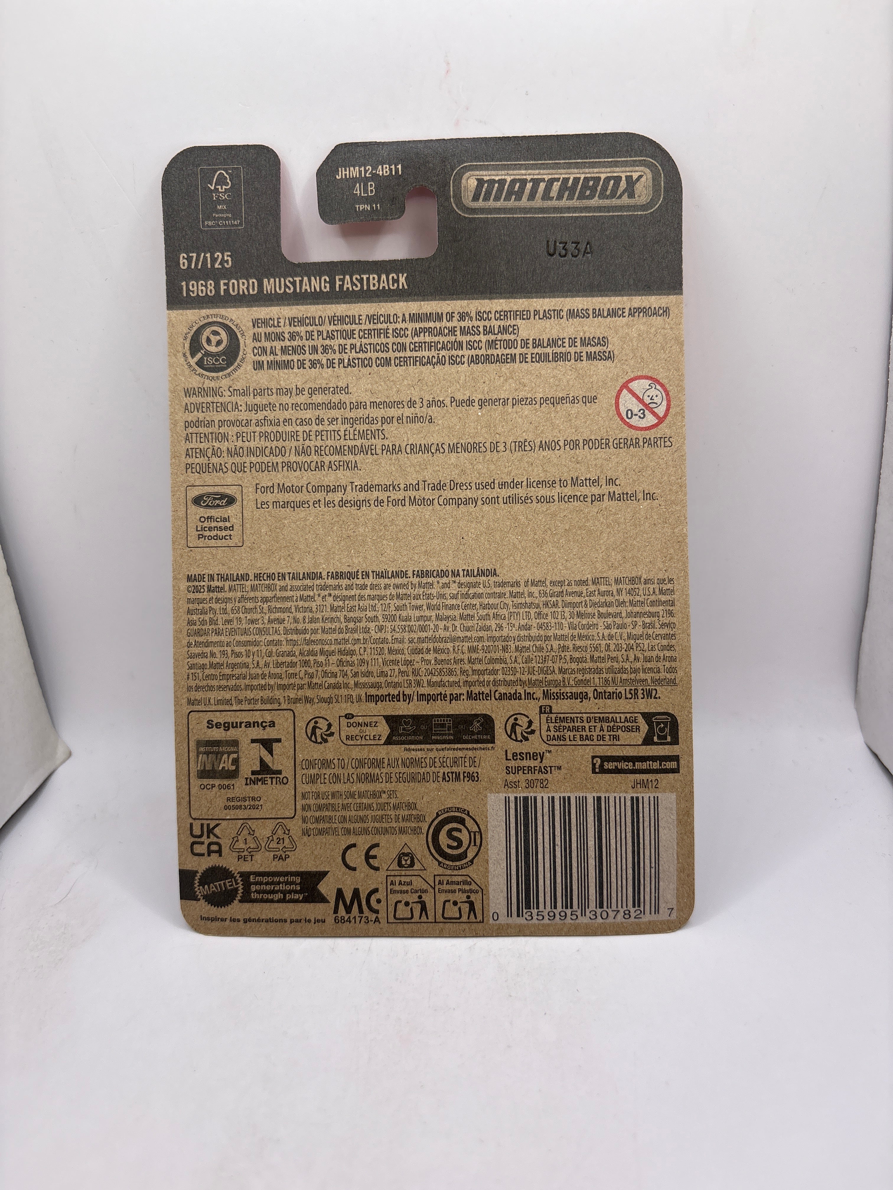 Matchbox 1968 Ford Mustang Fastback Diecast