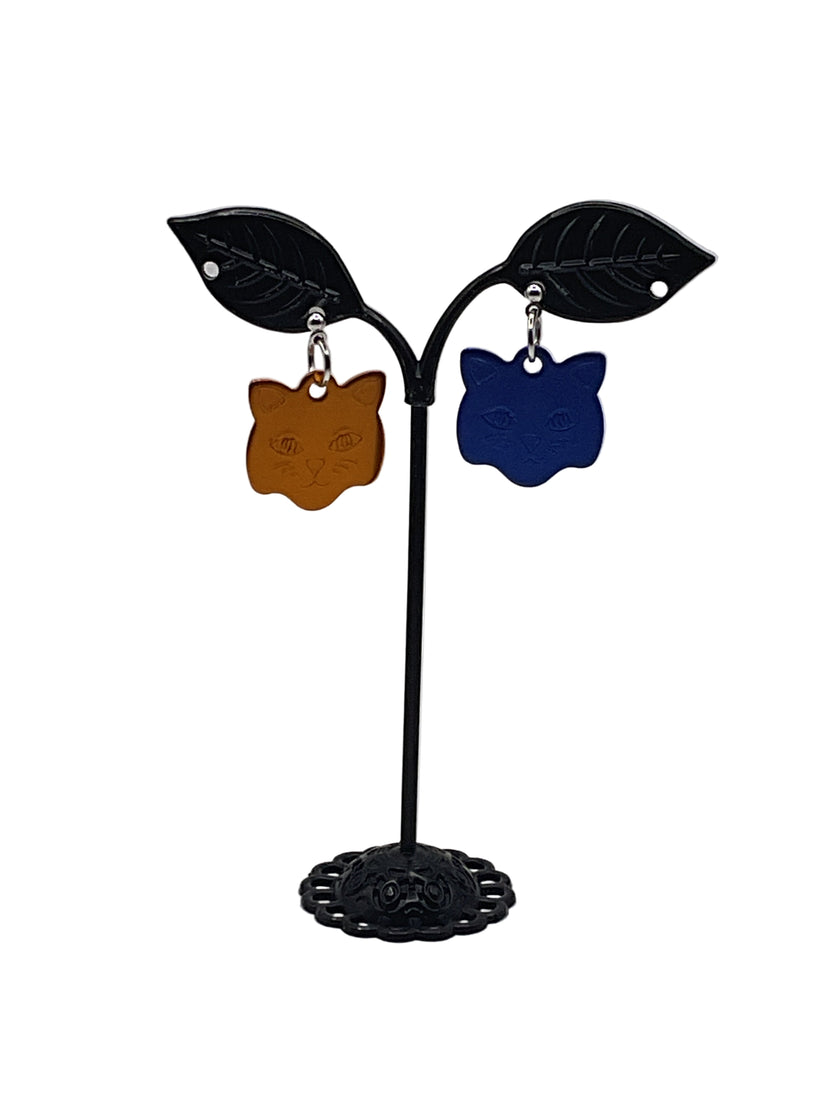Cat Head Tag Earrings