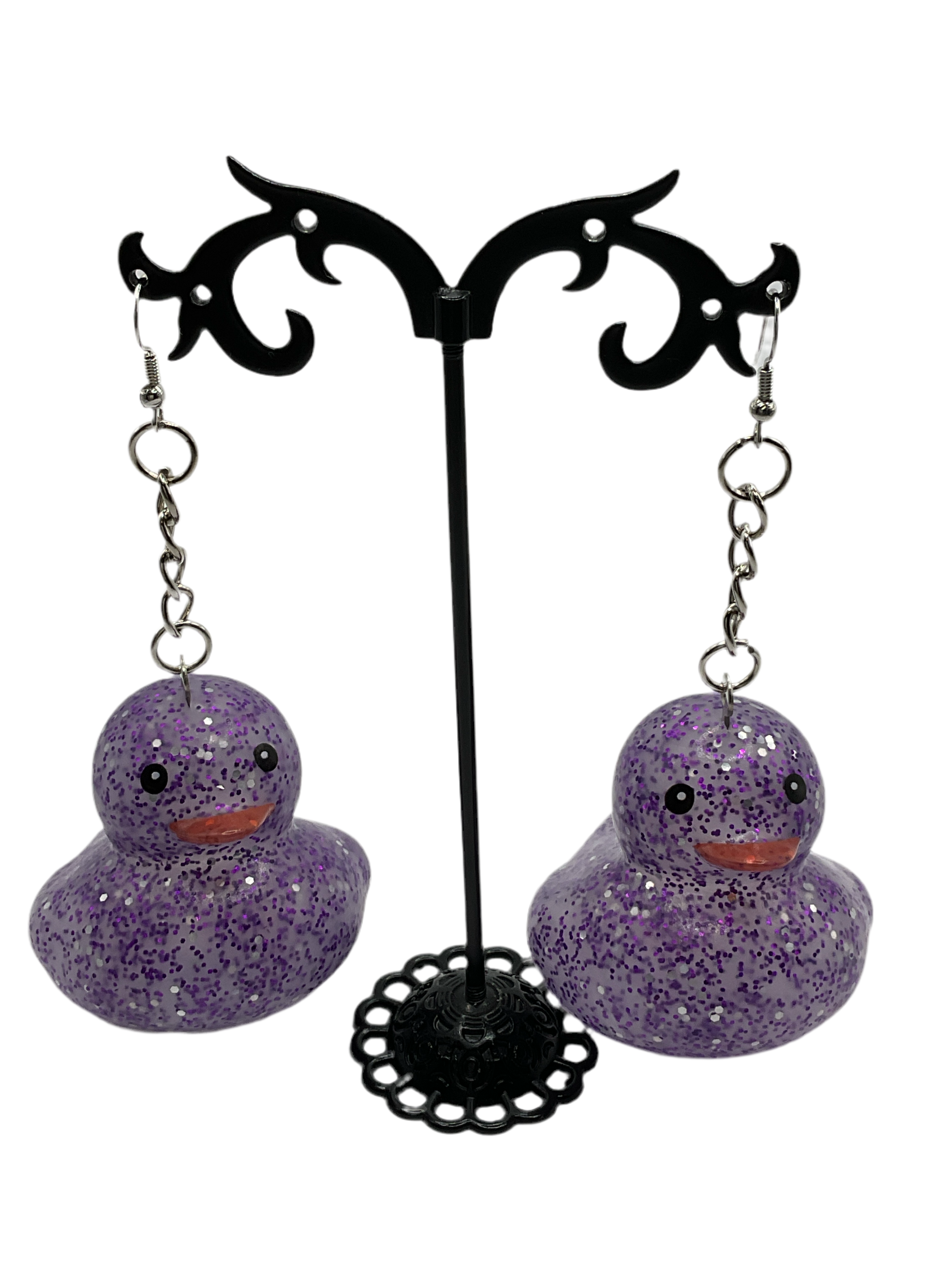 Large rubber ducky earrings