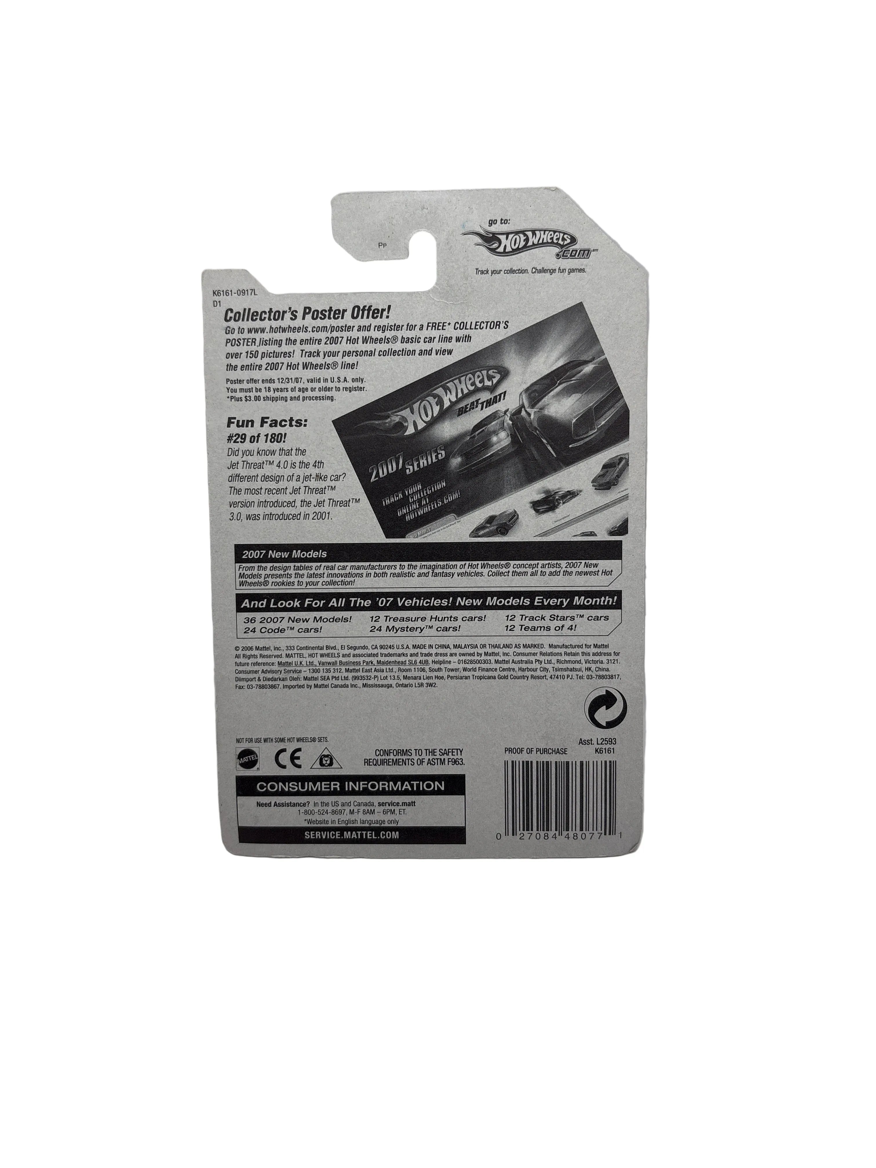 Hot Wheels Jet Threat 4.0 Diecast silver