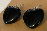 Black heart earrings