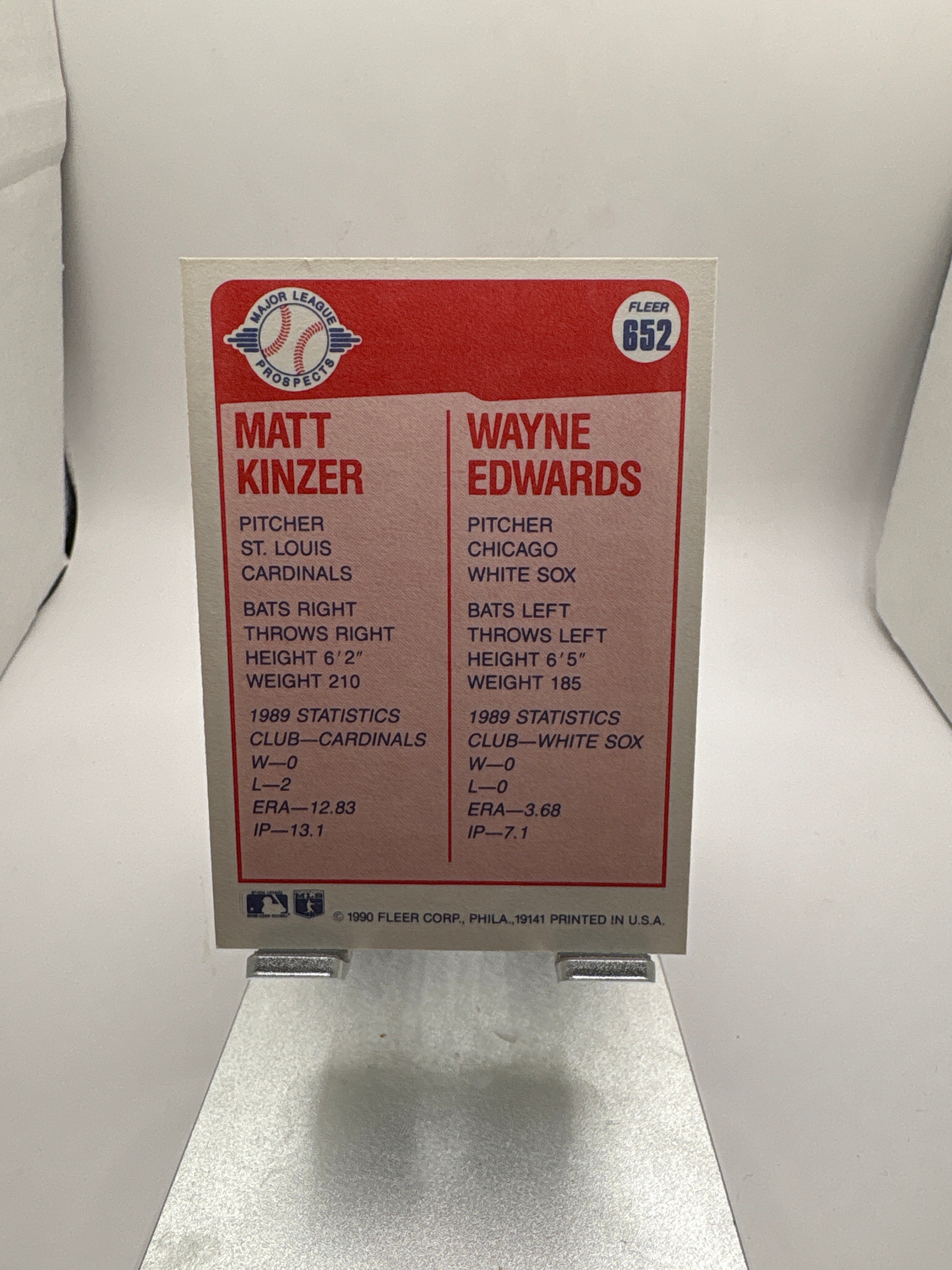 Fleer Matt Kinzer Wayne Edwards