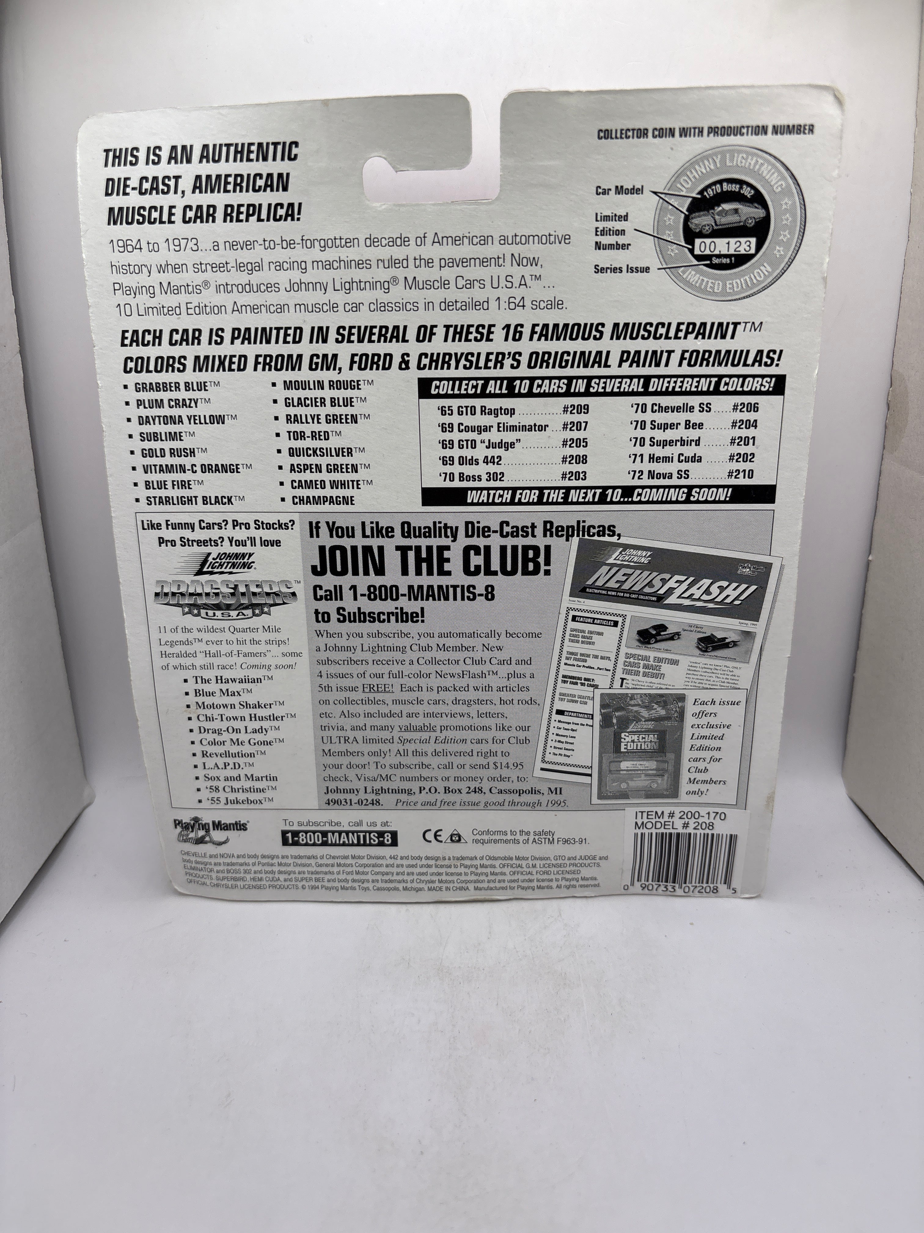 Johnny Lightning 1969 Olds 442 Diecast