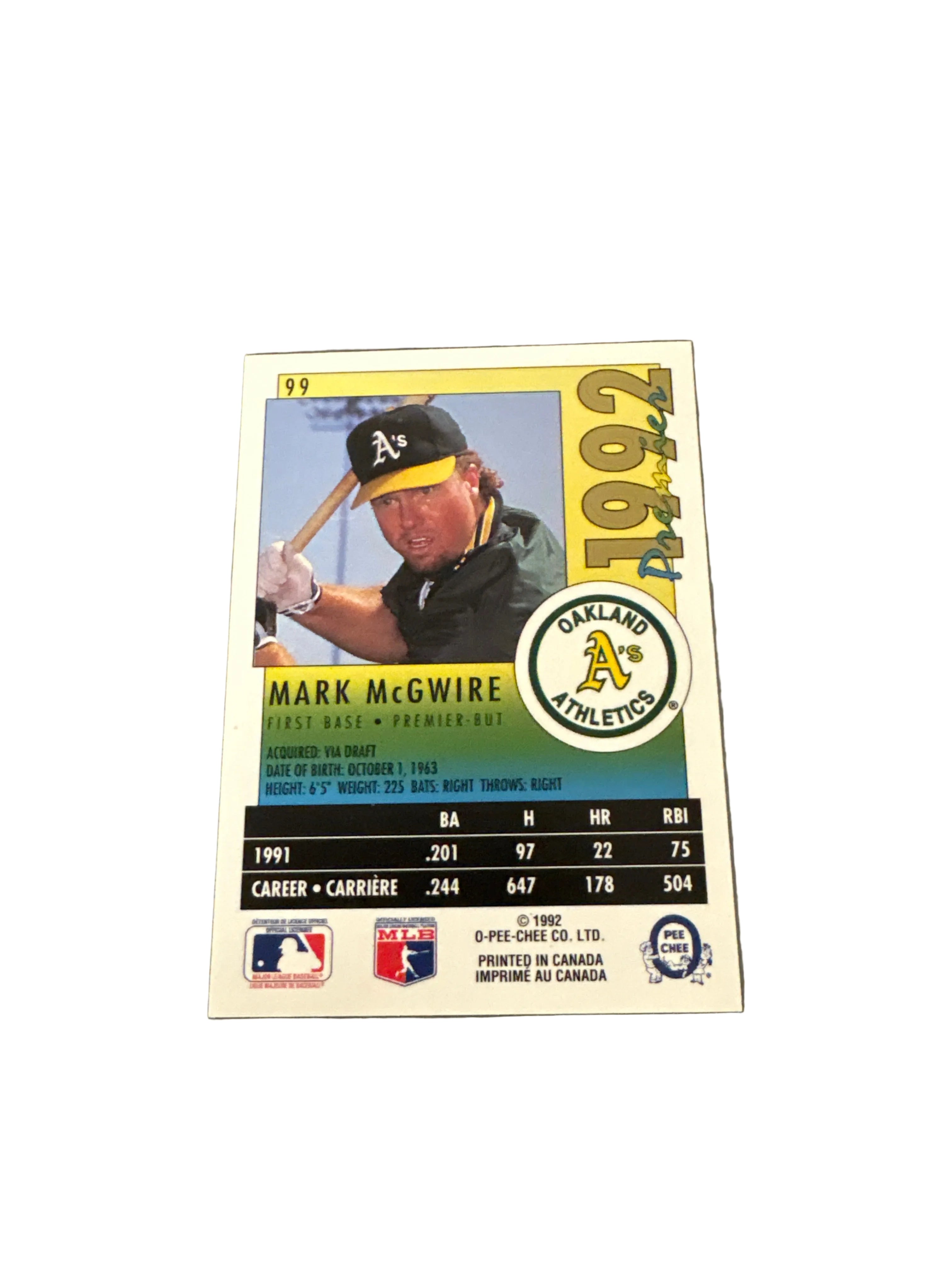 Premier Mark McGwire