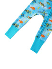 PoshTOT Sea Turtle Bamboo Baby Convertible Zippy Romper